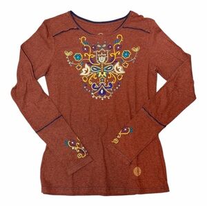 Double D Ranch Long Sleeve Embroidered Sequin Top